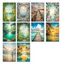 10 Beach Paradise Notecards All Occasion 4x6 with Envelopes Blank Folded