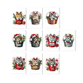 10 Handmade Christmas Cards Notecards 4x6 with Envelopes Blank Folded Meowy Cat