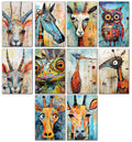 10 Handmade Abstract Animals – Blank Inside – Folded 4x6 Every Occasion Cards with White Envelopes