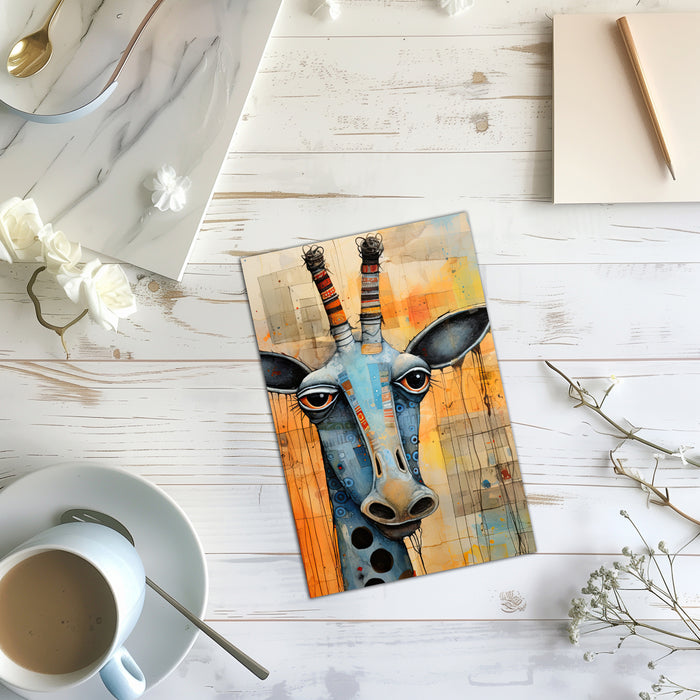 10 Handmade Abstract Animals – Blank Inside – Folded 4x6 Every Occasion Cards with White Envelopes