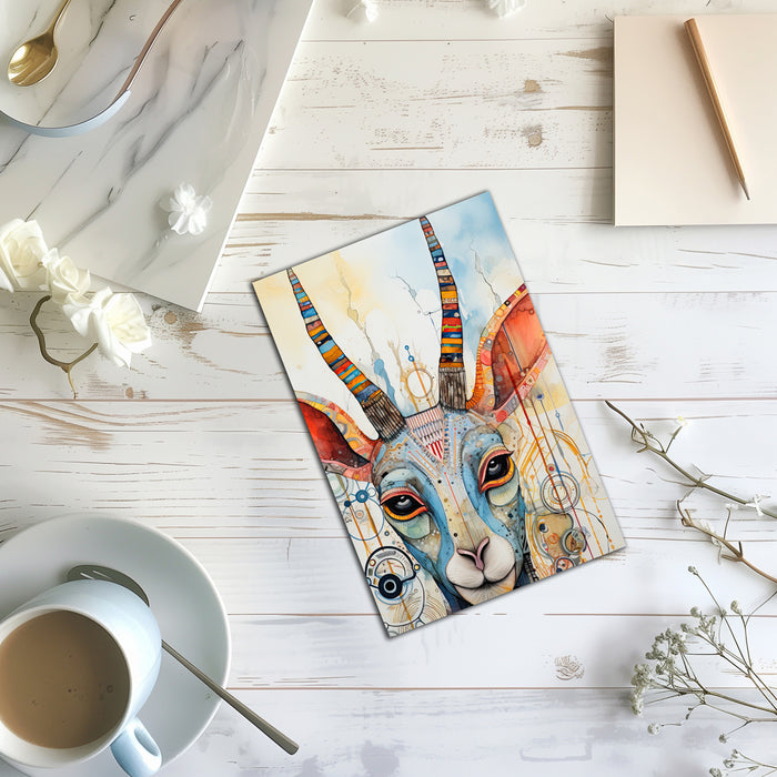 10 Handmade Abstract Animals – Blank Inside – Folded 4x6 Every Occasion Cards with White Envelopes