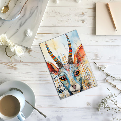 10 Handmade Abstract Animals – Blank Inside – Folded 4x6 Every Occasion Cards with White Envelopes