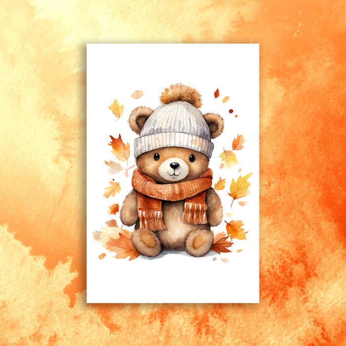 10 Handmade Autumn Animals – Blank Inside – Folded 4x6 Every Occasion Cards with White Envelopes