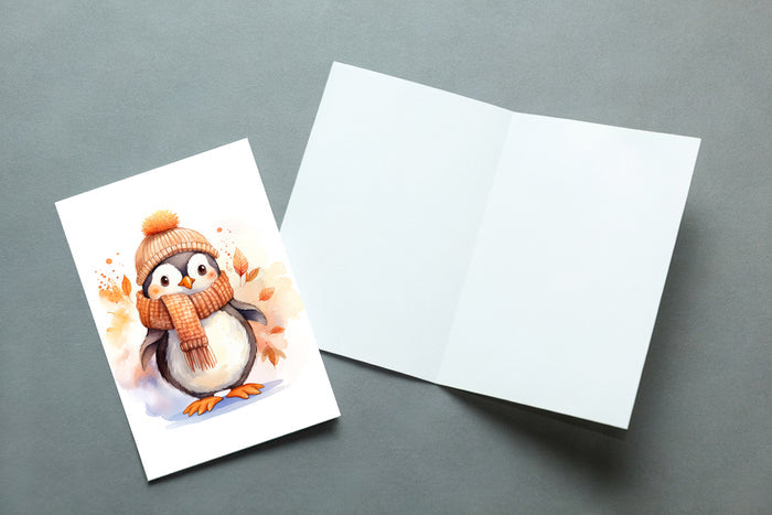 10 Handmade Autumn Animals – Blank Inside – Folded 4x6 Every Occasion Cards with White Envelopes
