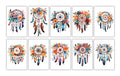10 Handmade Watercolor Dreamcatcher Notecards – Blank Inside – Folded 4x6 Every Occasion Cards with White Envelopes