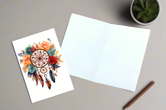10 Handmade Watercolor Dreamcatcher Notecards – Blank Inside – Folded 4x6 Every Occasion Cards with White Envelopes