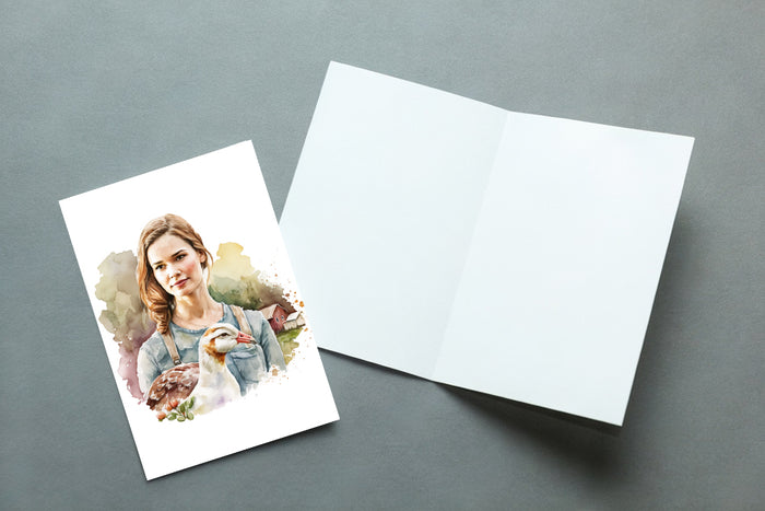 10 Handmade Farm Life – Blank Inside – Folded 4x6 Every Occasion Cards with White Envelopes