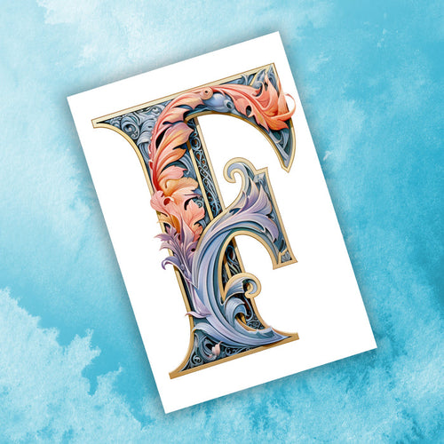 10 Handmade Victorian Art Letters – Blank Inside – Folded 4x6 Every Occasion Cards with White Envelopes