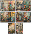 10 Handmade Victorian Gardens – Blank Inside – Folded 4x6 Every Occasion Cards with White Envelopes