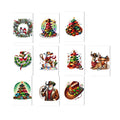 Set of Christmas-themed Western Cowboys with various designs on a white background