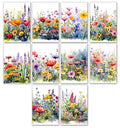 10 Handmade Watercolor Wildflowers – Blank Inside – Folded 4x6 Every Occasion Cards with White Envelopes