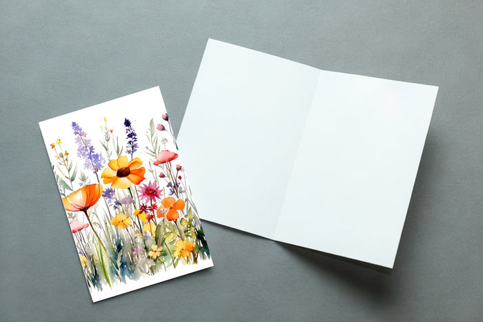 10 Handmade Watercolor Wildflowers – Blank Inside – Folded 4x6 Every Occasion Cards with White Envelopes