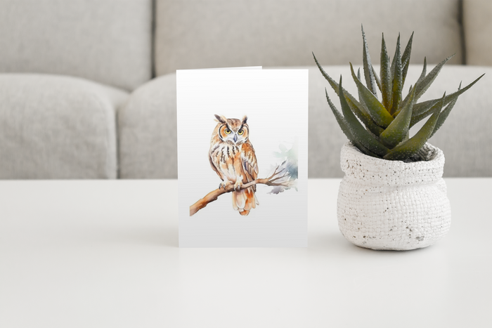 Owl handmade notecard