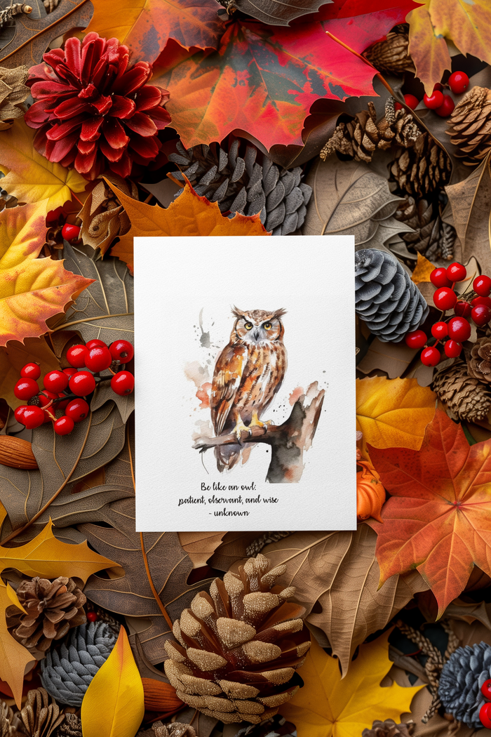 Handmade notecards with owls