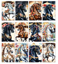 12 Handmade Carousel Horses – Blank Inside – Folded 4x6 Every Occasion Cards with White Envelopes