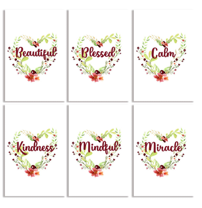 10 Handmade Inspiration Cards – Blank Inside – Folded 4x6 Every Occasion Notecards with White Envelopes