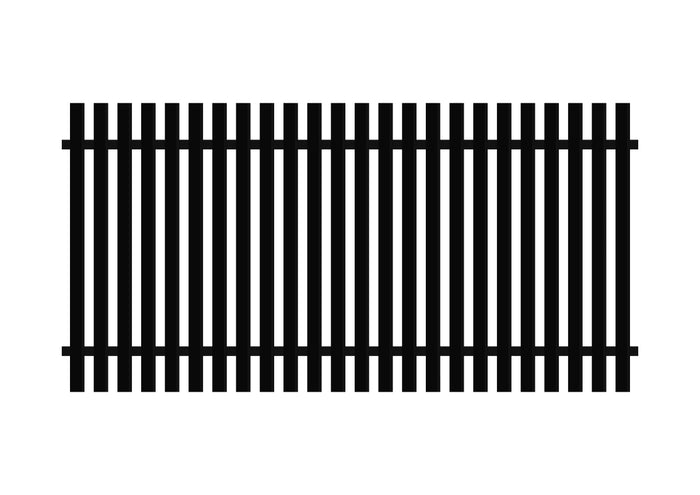1200 x 2400 - Aluminium Vertical Slat Picket Fence Panel (65 x 16)