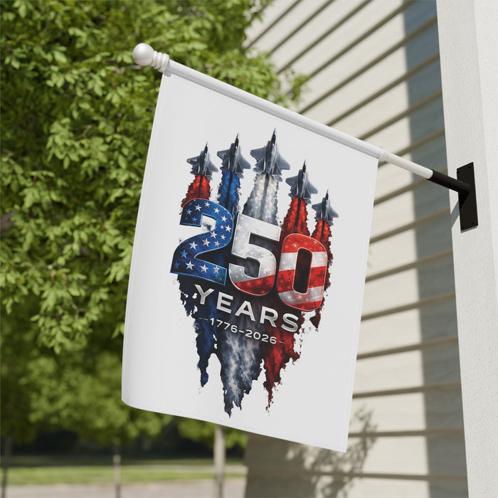 1776-2026 Patriotic Jets Garden & House Banner | 250 Years USA Patriots Flag