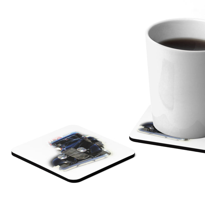 1932 Ford Square Hardboard Hot Rod Drink Coasters Set - 4pcs