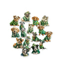24 St Patrick's Day Dogs Handmade Stickers for Laptops, Journals, Notebooks, Scrapbooks