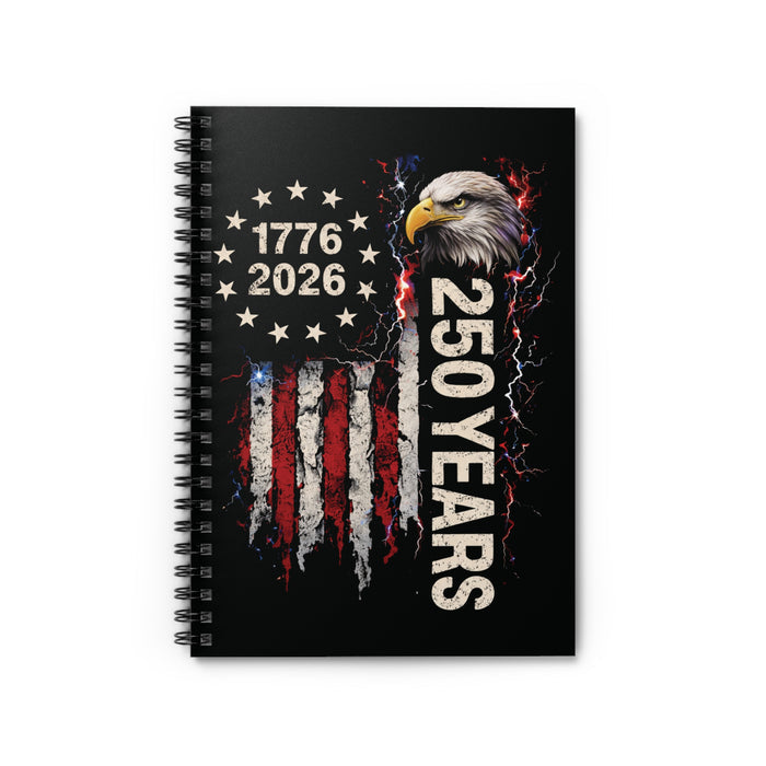 250 Years Patriotic Eagle Spiral Notebook – America 1776–2026 Commemorative Journal
