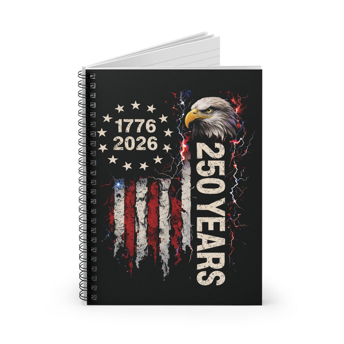 250 Years Patriotic Eagle Spiral Notebook – America 1776–2026 Commemorative Journal