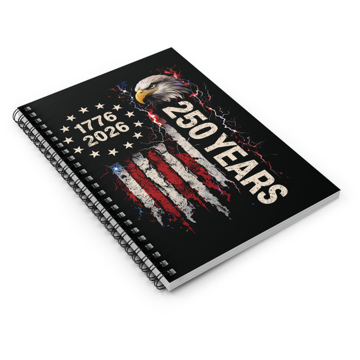 250 Years Patriotic Eagle Spiral Notebook – America 1776–2026 Commemorative Journal