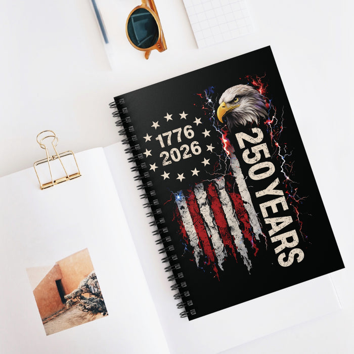 250 Years Patriotic Eagle Spiral Notebook – America 1776–2026 Commemorative Journal