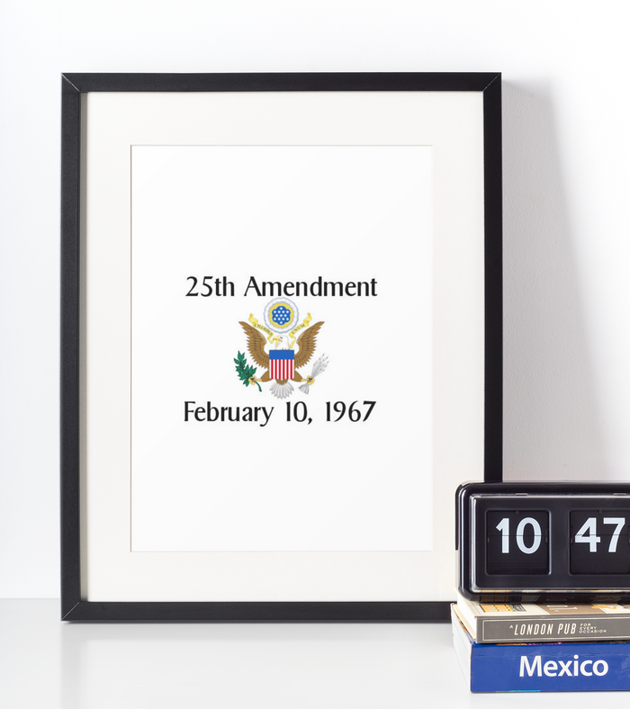 Framed document with text and a logo on a white background