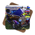 32 Ford Square Hardboard Coaster Set - 4pcs, Hot Rod Ford Beverage Coasters