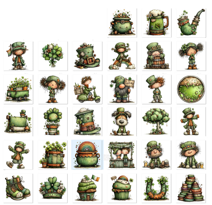 32 St Patrick's Day Handmade Stickers for Laptops, Journals, Notebooks, Scrapbooks