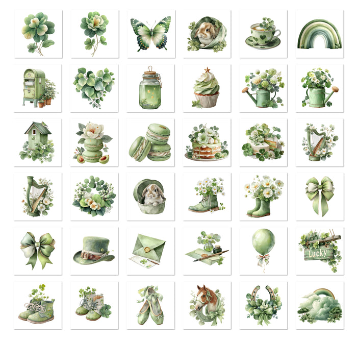 36 St Patrick's Day  Handmade Stickers for Laptops, Journals, Notebooks, Scrapbooks