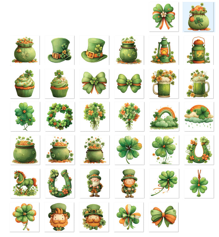 36 St Patrick's Day  Handmade Stickers for Laptops, Journals, Notebooks, Scrapbooks