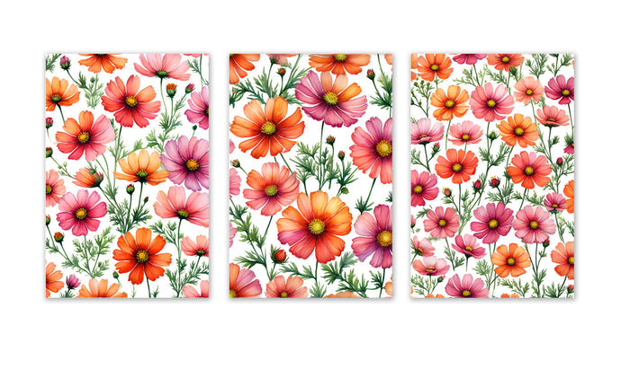 6 Handmade Cosmos – Blank Inside – Folded 4x6 Every Occasion Cards with White Envelopes