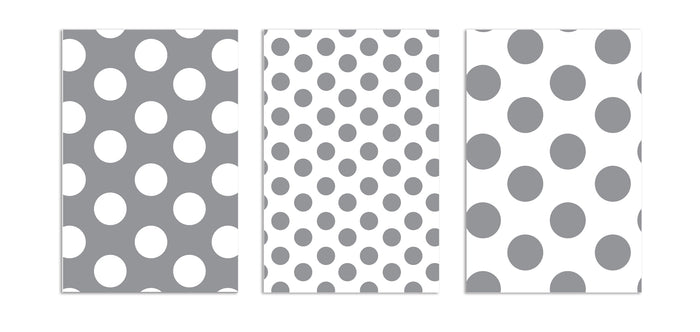 6 Handmade Notecards 4x6 with Envelopes Blank Folded Grey Polka Dots
