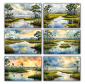 6 Handmade Marshlands – Blank Inside – Folded 4x6 Every Occasion Cards with White Envelopes
