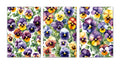6 Handmade Pansies – Blank Inside – Folded 4x6 Every Occasion Cards with White Envelopes