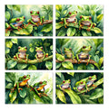 6 Handmade Tree Frogs – Blank Inside – Folded 4x6 Every Occasion Cards with White Envelopes
