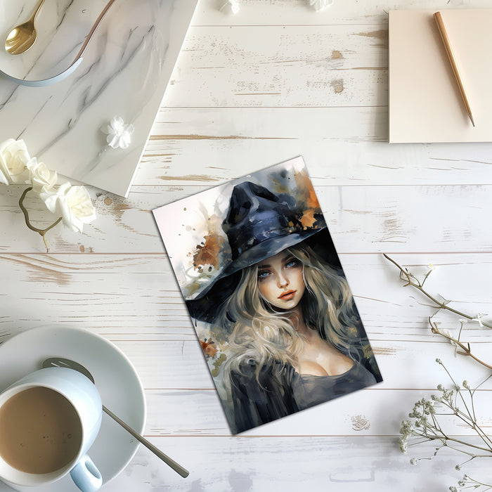 6 Handmade Witches&nbsp;– Blank Inside – Folded 4x6 Every Occasion Cards with White Envelopes