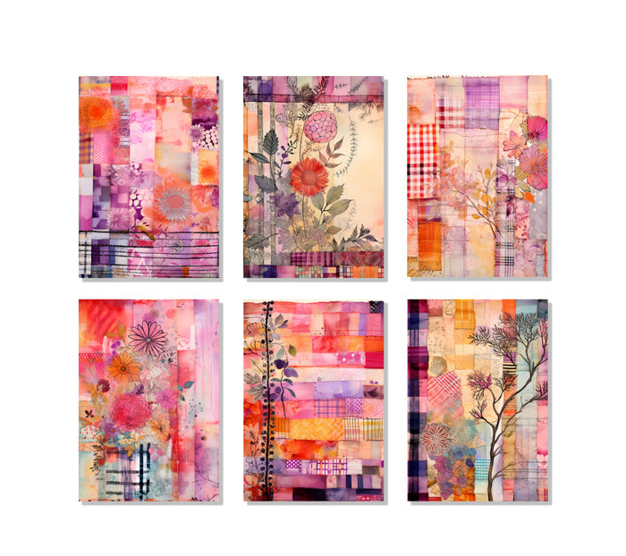 6 Sunset Collage Notecards All Occasion 4x6 with Envelopes Blank Folded