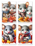 8 Handmade Baby Mice – Blank Inside – Folded 4x6 Every Occasion Cards with White Envelopes