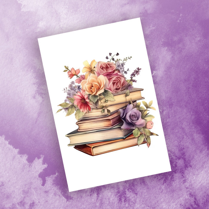 8 Handmade Floral Books – Blank Inside – Folded 4x6 Every Occasion Cards with White Envelopes