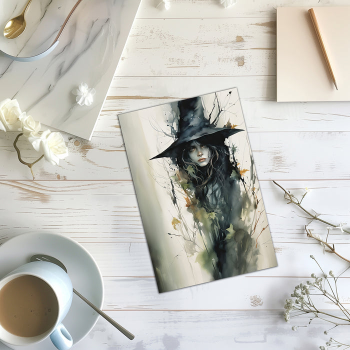 8 Handmade Witches – Blank Inside – Folded 4x6 Every Occasion Cards with White Envelopes