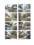 8 Small Town Markets Notecards All Occasion 4x6 with Envelopes Blank Folded