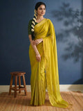 Indiehaat | Pure Tissue Cotton Handloom Saree Yellow