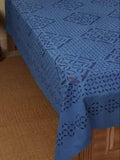 Indiehaat | Applique Double Bedsheet Blue