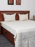 Indiehaat | Applique Double Bedsheet White