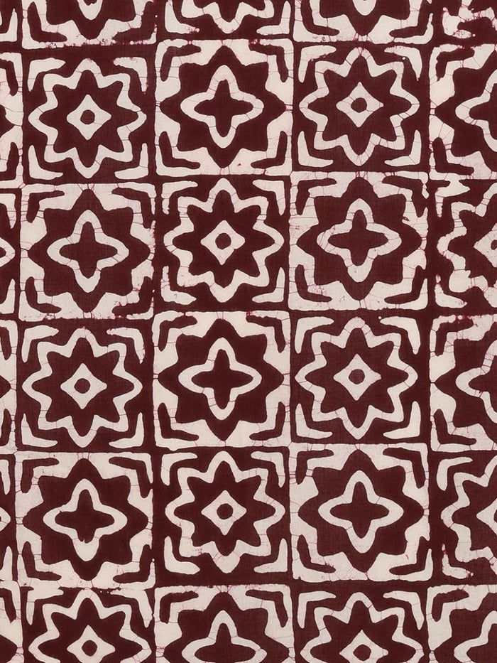 Indiehaat | Pure Mul Cotton Hand Wax Batik Suit Brown