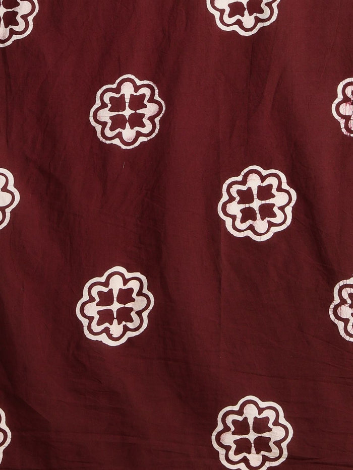 Indiehaat | Pure Mul Cotton Hand Wax Batik Suit Brown