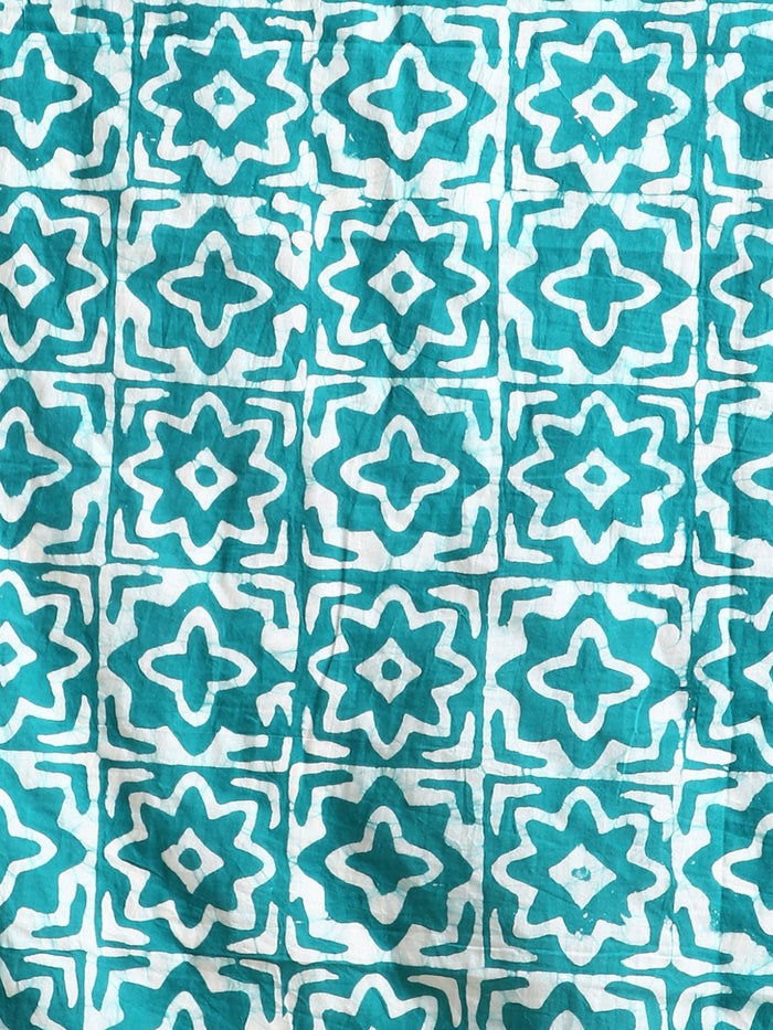 Indiehaat | Pure Mul Cotton Hand Wax Batik Suit Blue